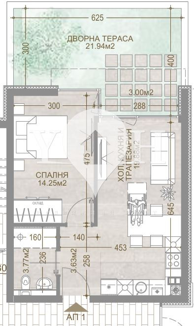 Продава 2-стаен София 77897