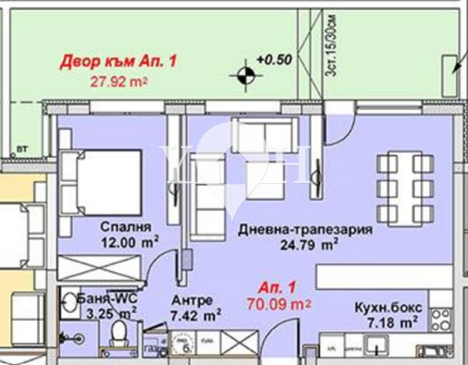Продава 2-стаен София 14331